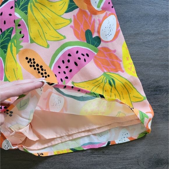 Anthropologie Hutch Orange Yellow Pink Mixed Fruit Halter Romper NWT Size 4 - Picture 9 of 16